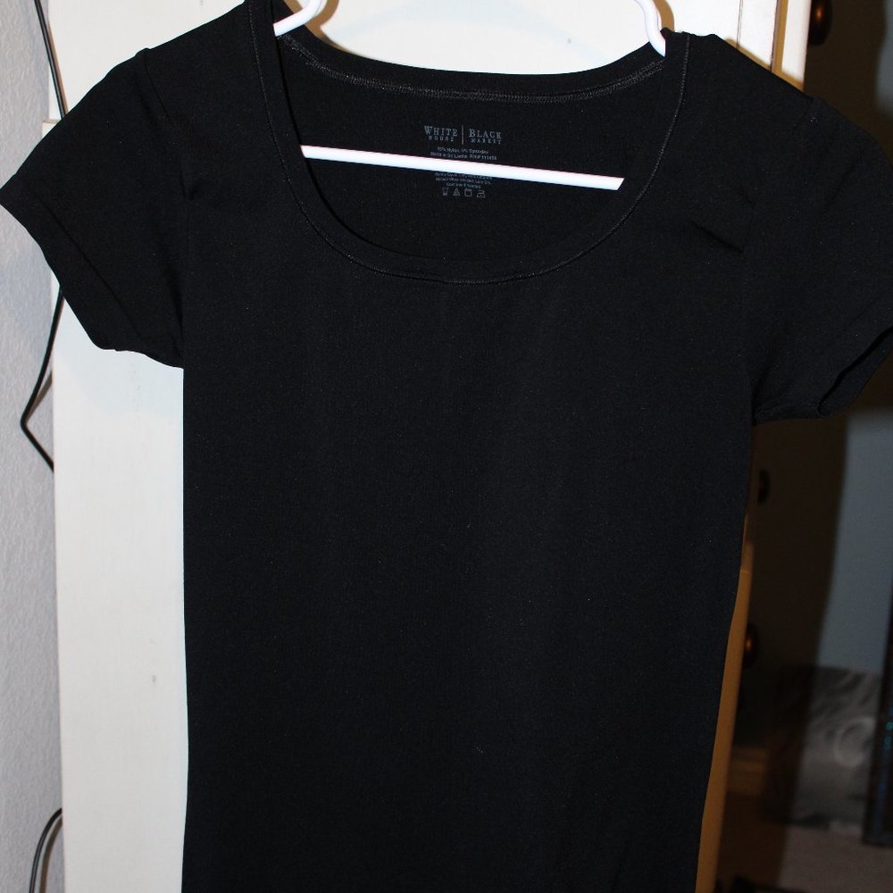 White house black market classic black tee